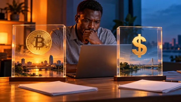 A South Sudanese user compares a computer with two distinct agreement frameworks.